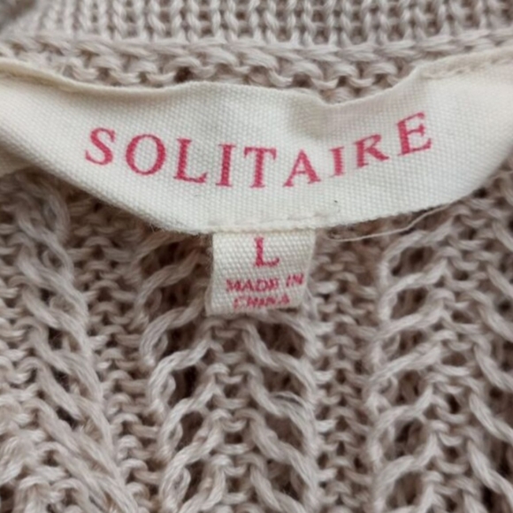 Anthropology Solitaire Cream/Tan Crochet Maxi Dress Sz.L EUC. - Picture 7 of 11